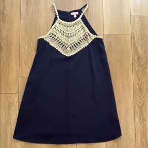 Lilly Pulitzer Pearl Soft Shift Dress in True Navy - Size 8